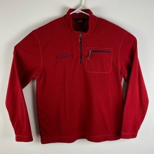Orvis Trout Bum Service Center waffle knit 1/4 zip pullover, L